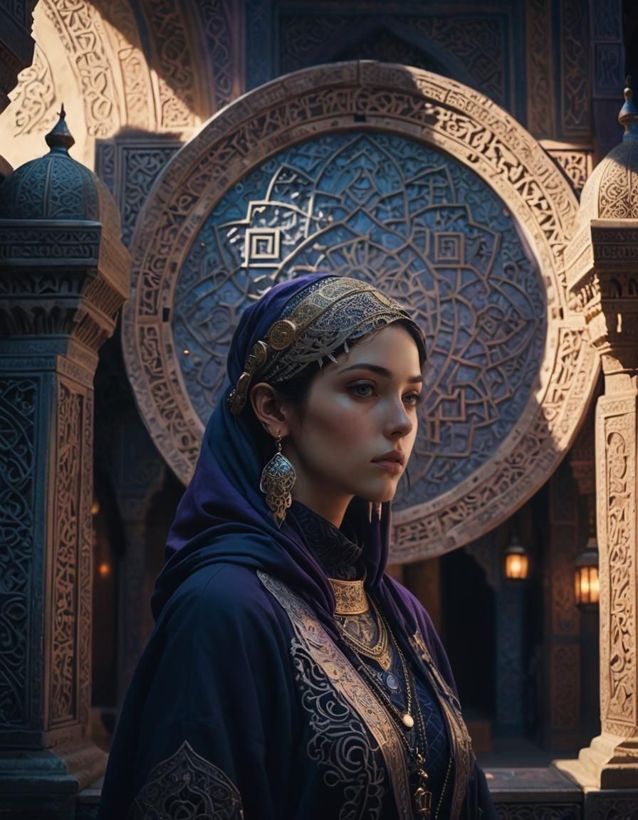 Cyberpunk Angel Portrait in Gothic Surrealism Style