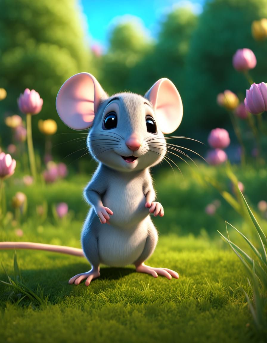 Cute Mouse Character Concept Art in 3D