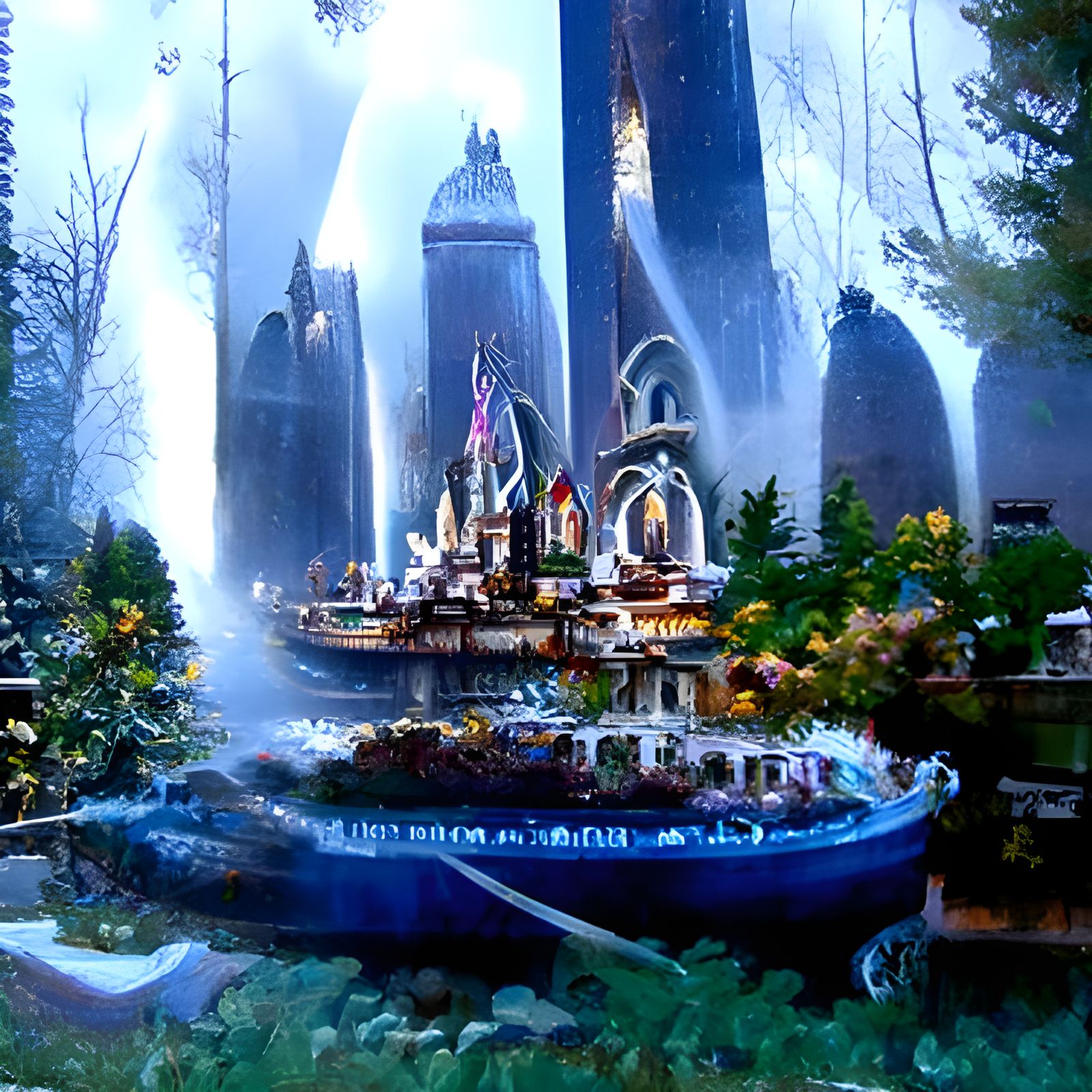 Ethereal Atlantis Rising: A Fantasy Cityscape