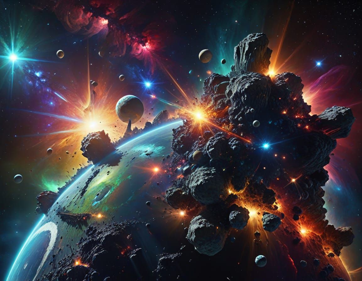 Epic Celestial Landscape in Vibrant Colors