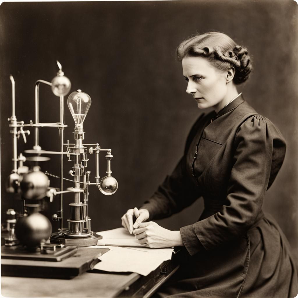 Marie Curie at Work in Her Laboratory
