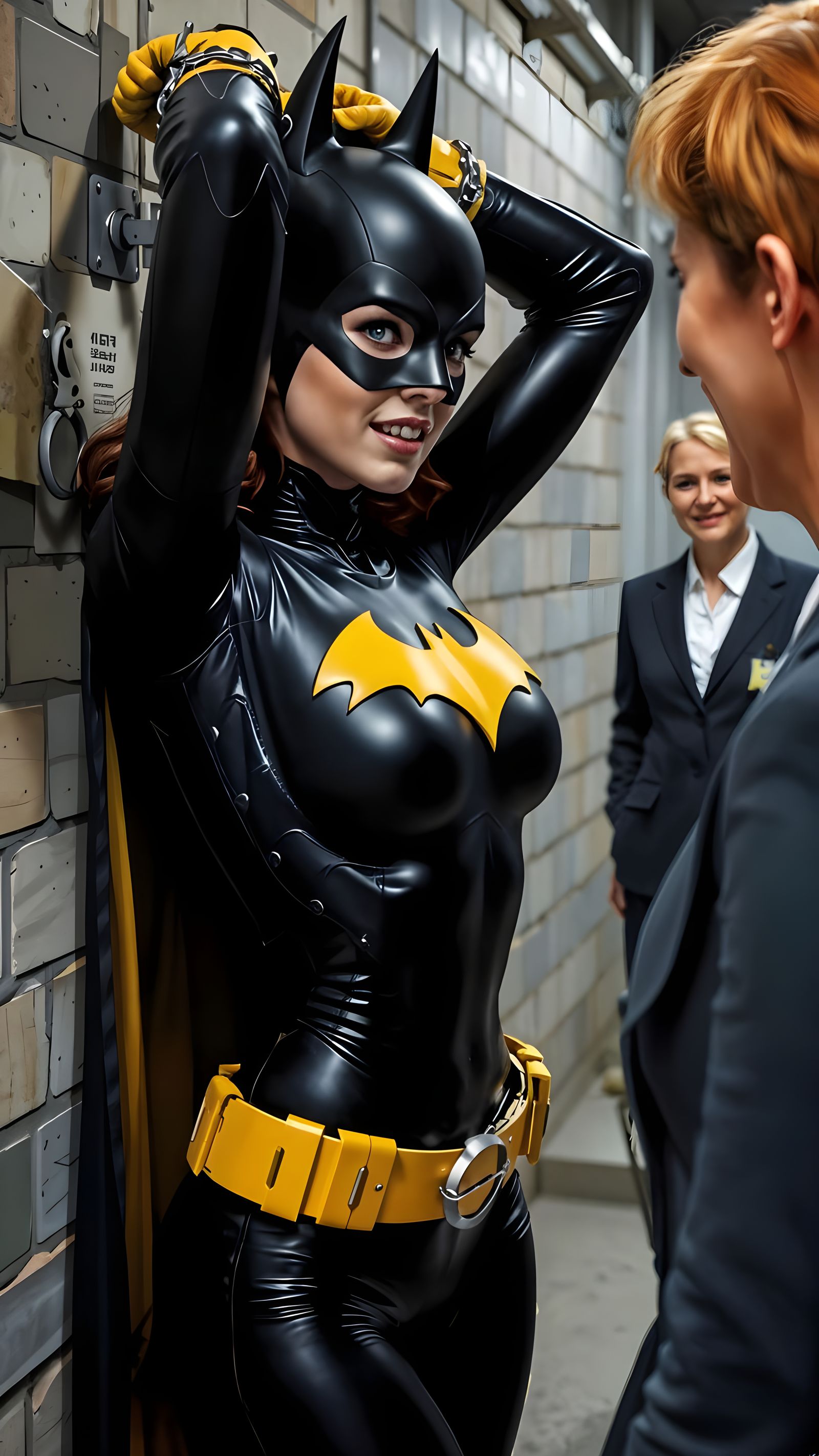 Angry Batgirl Confronts Adversary in Dark, Fantastical Basem...