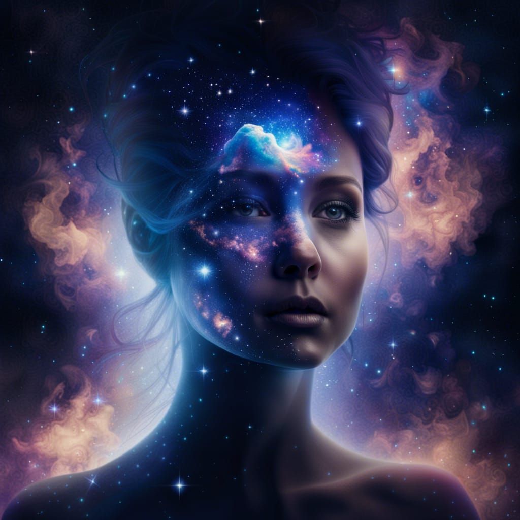 Galactic Woman: Universe as a Face in Digital Art