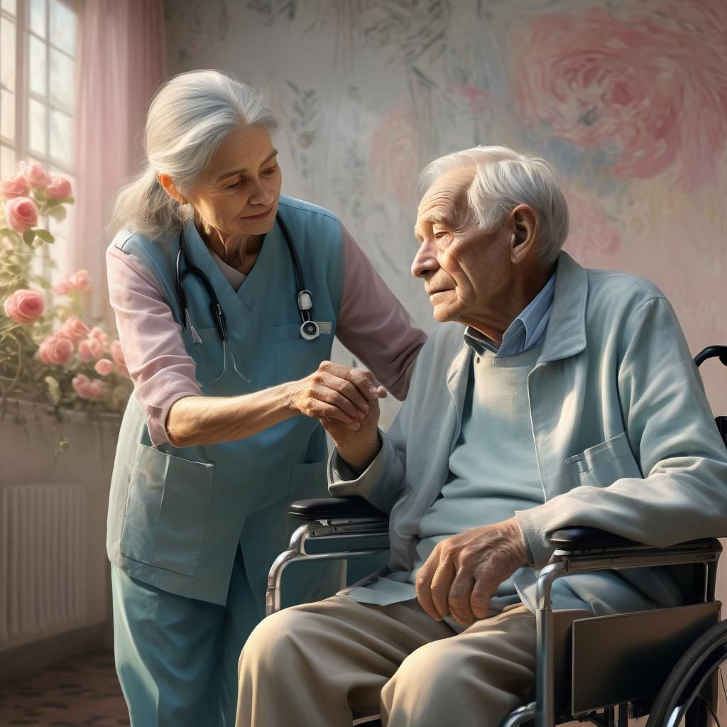 Heartwarming Hospital Scene in Impressionistic Style