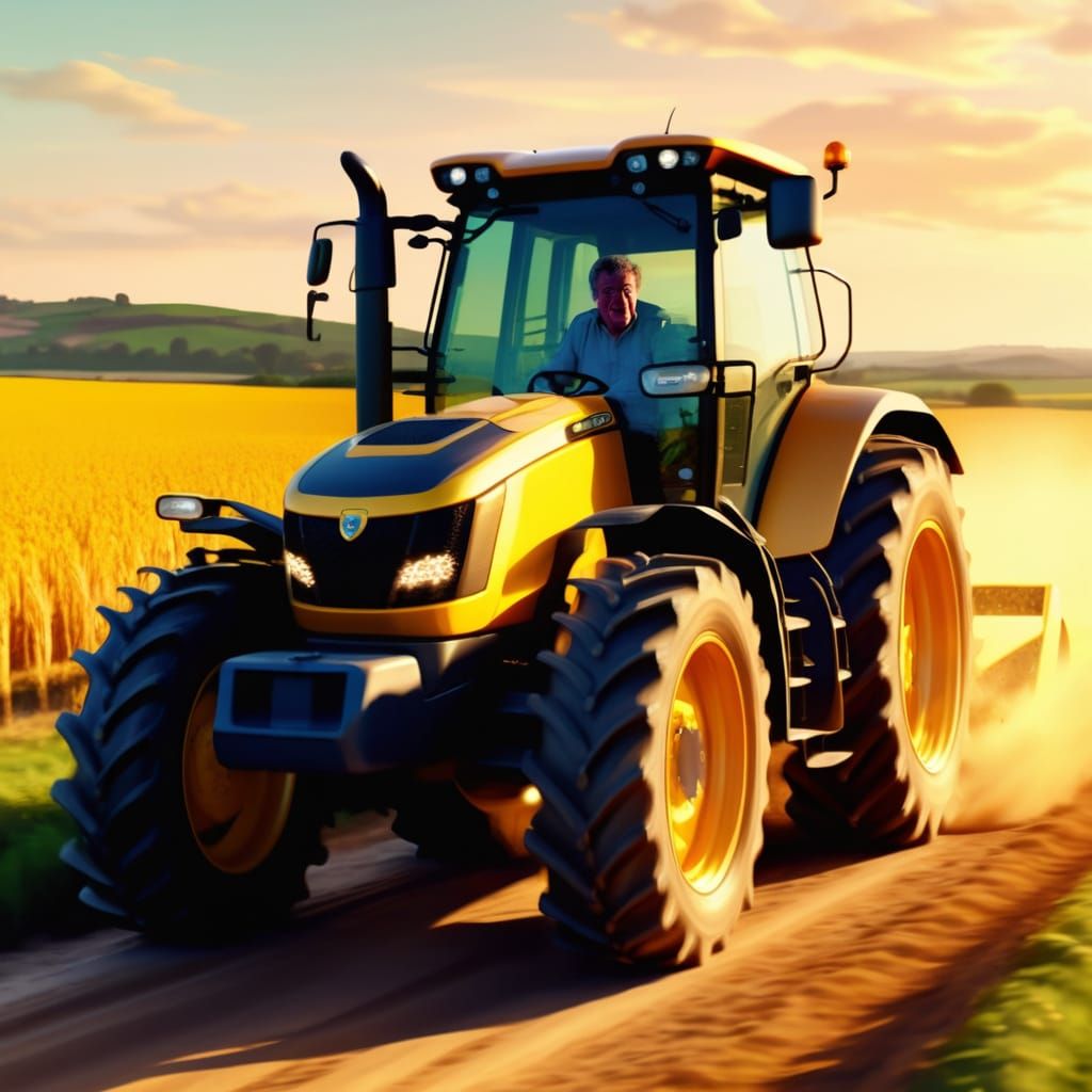 Jeremy Clarkson Drives Lamborghini Tractor: Vibrant Oil Pain...