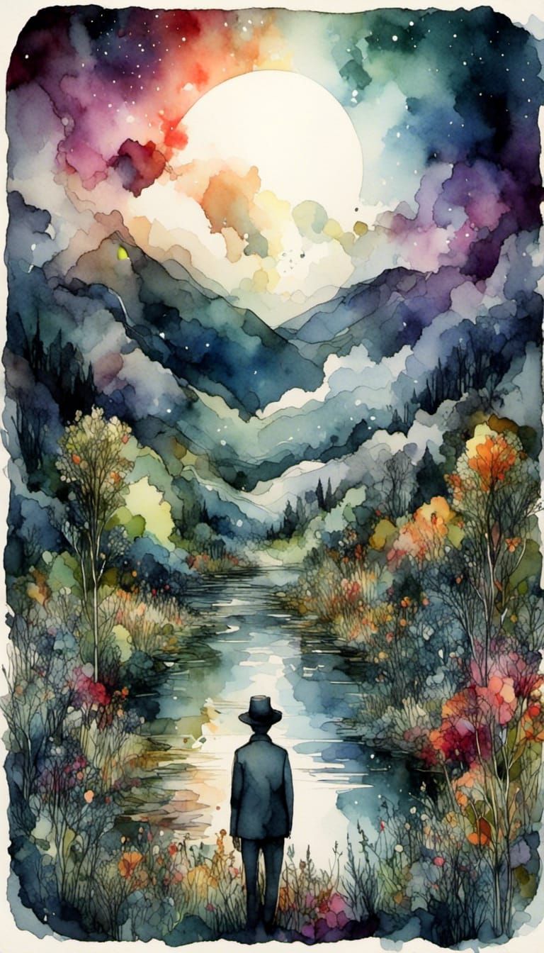 Ethereal Self-Reflection in Digital Ink Style