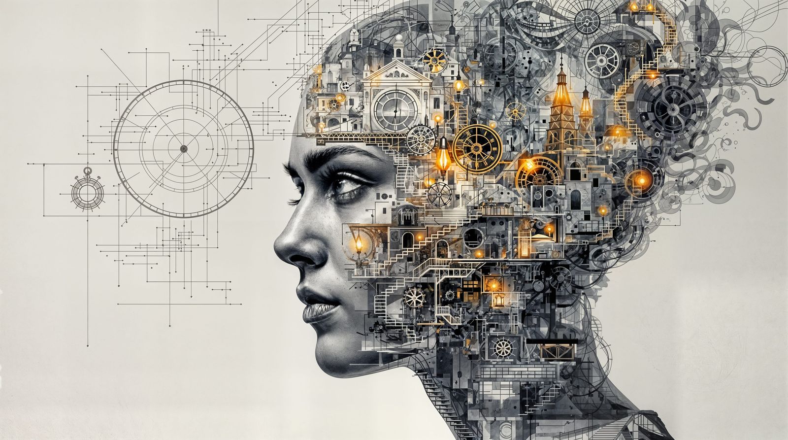 The Architect of Dreams: A Surreal Double Exposure Artwork