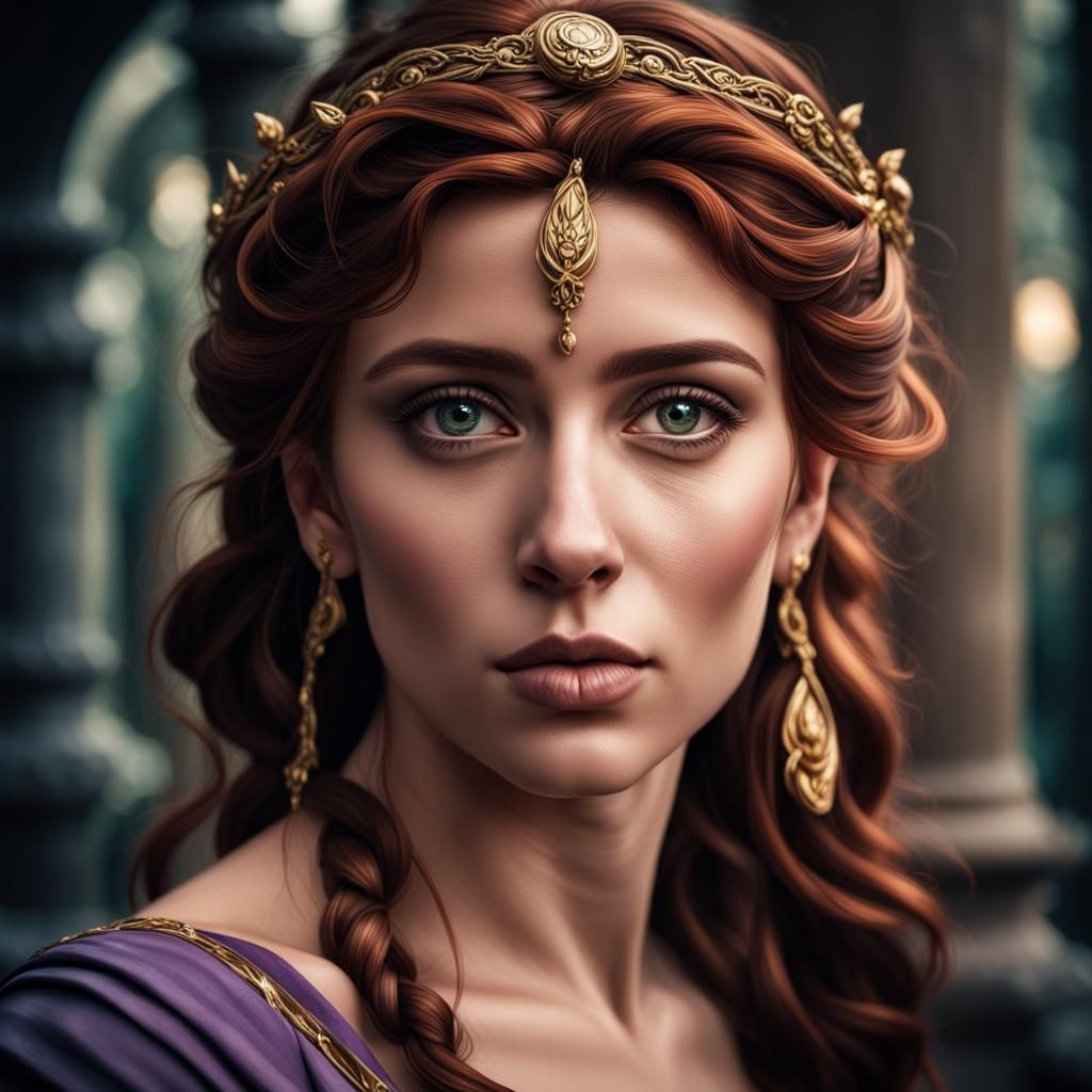 Hyperrealistic Portrait of Megara in HDR