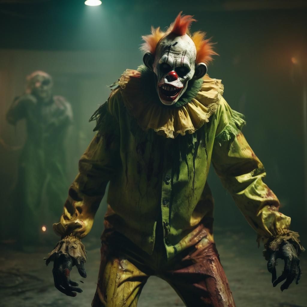 Zombie Monkey Clown Dances at Halloween Party