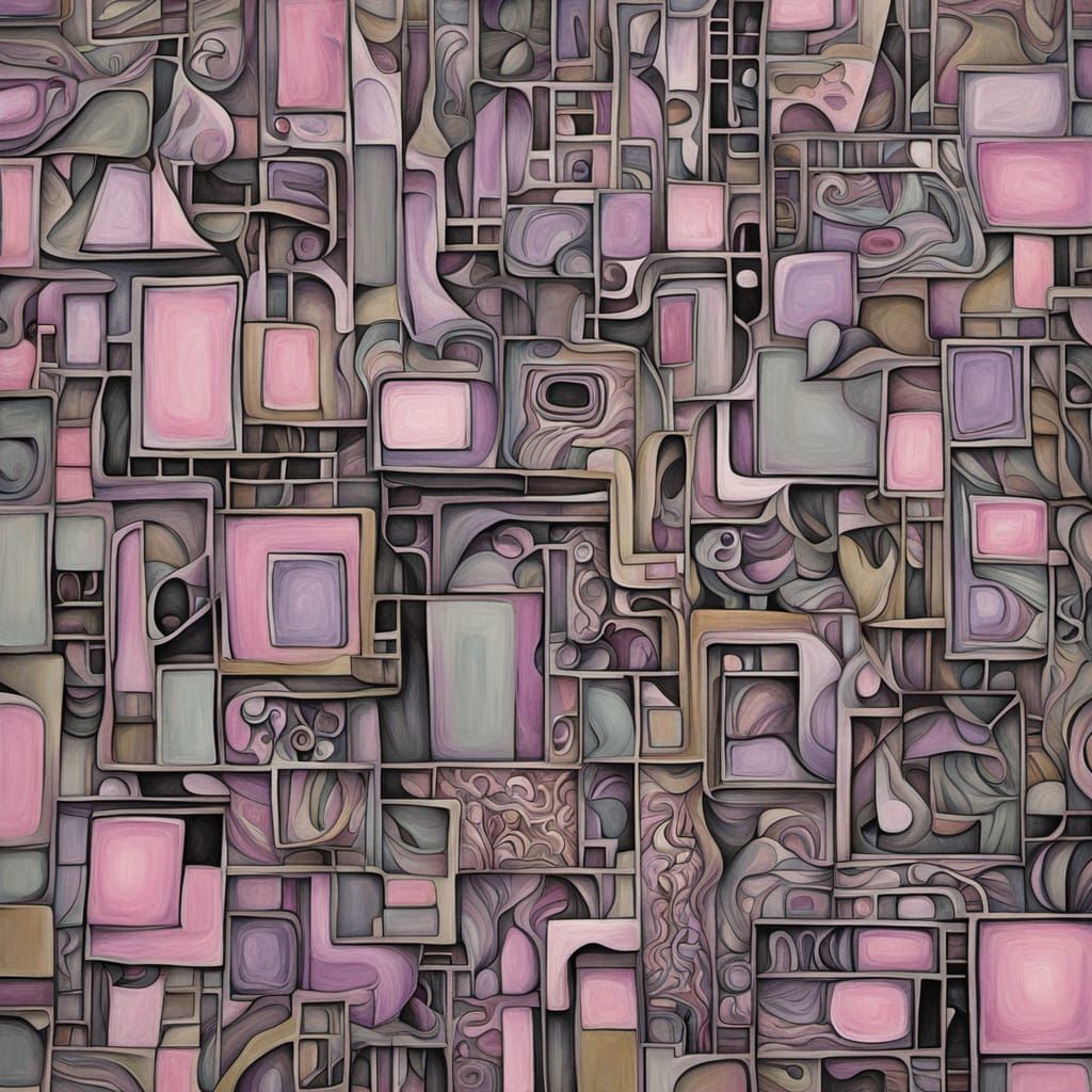 Surreal Cubist Painting of Zorba in a Swamp