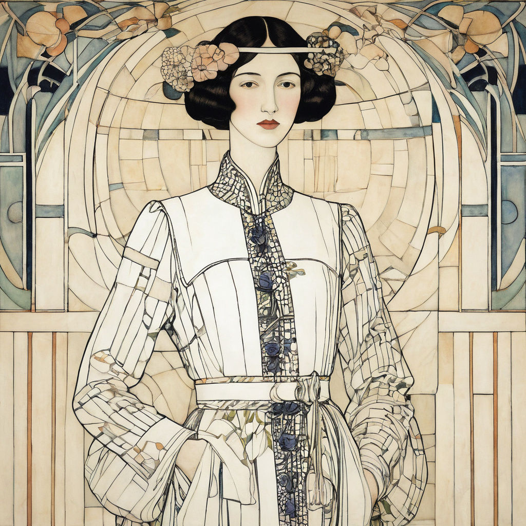 Rennie Mackintosh Style Portrait of a Lady