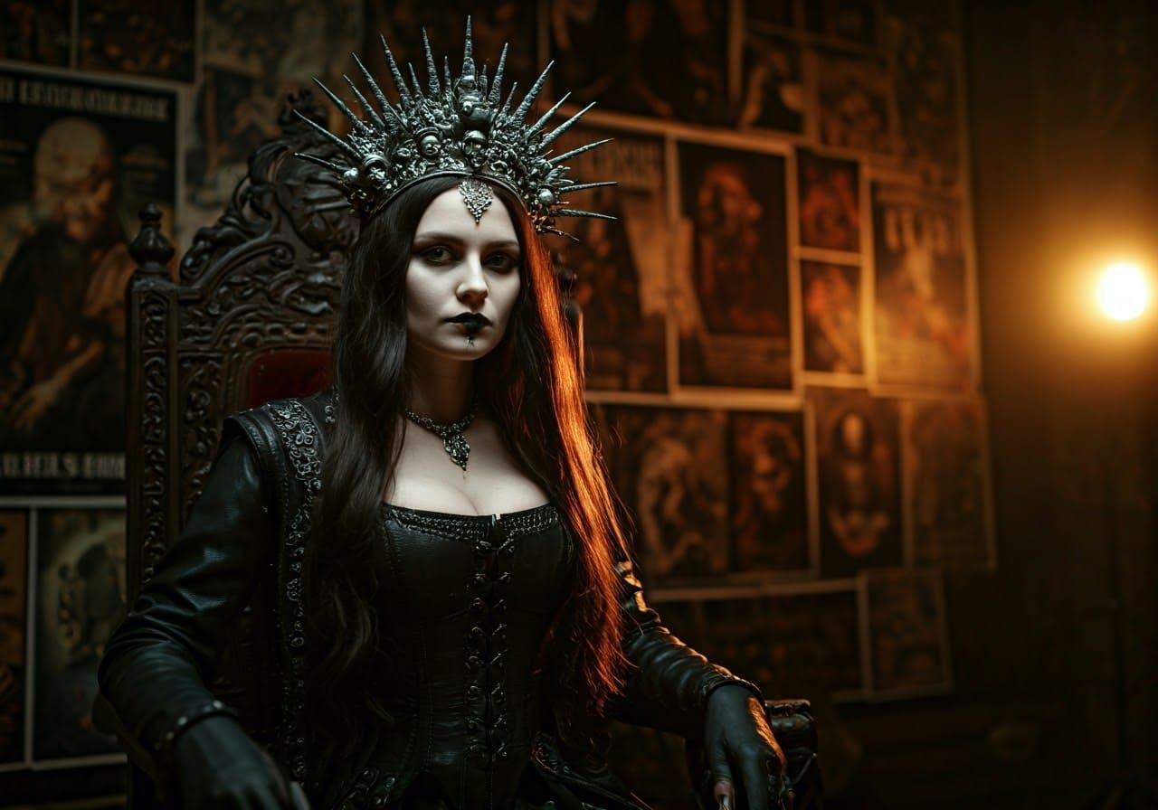 Heavy Metal Goddess in Renaissance Oil Painting Style
