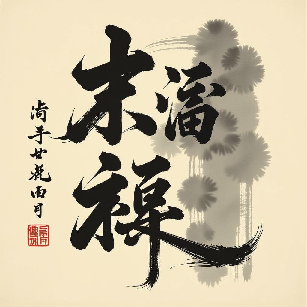 Japanese Calligraphy on Rice Paper, Zen Wisdom