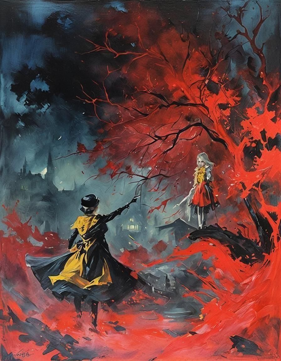 Noir Night: Dark Fairytale Painting