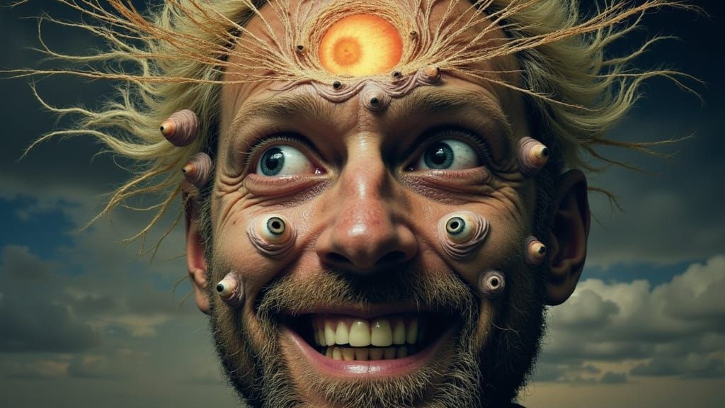 Surreal Fractal Man: A Multi-Layered Dreamscape