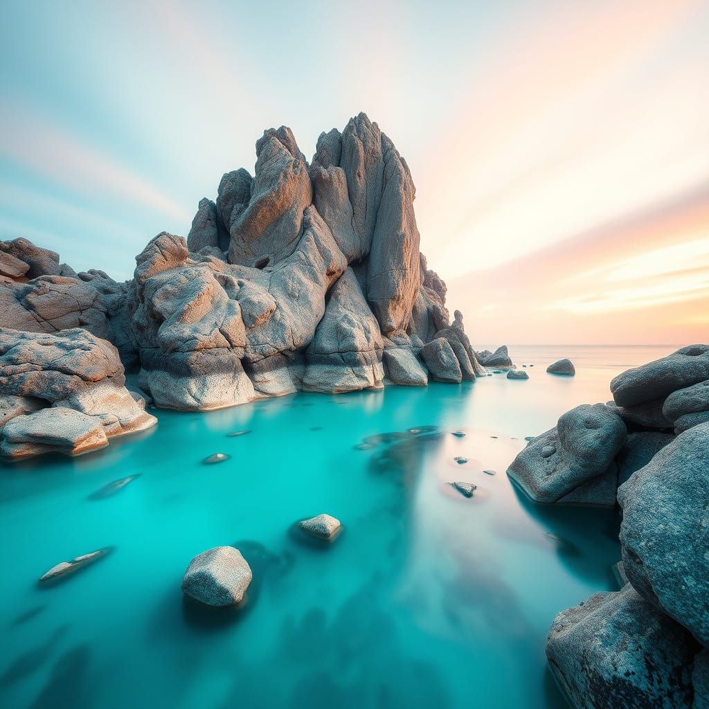 Surreal Ashy Turquoise Chrome Abstract