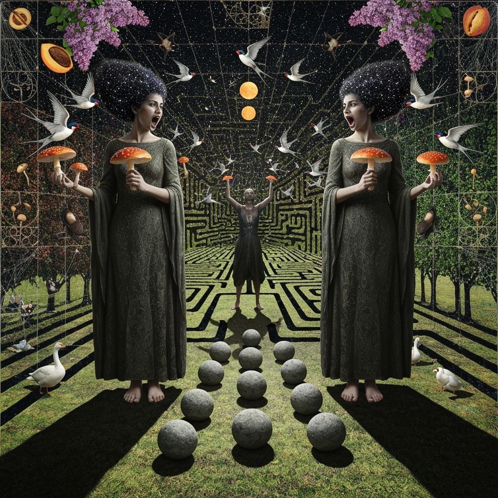 Dark Goddesses Scream Amidst Cosmic Surrealism