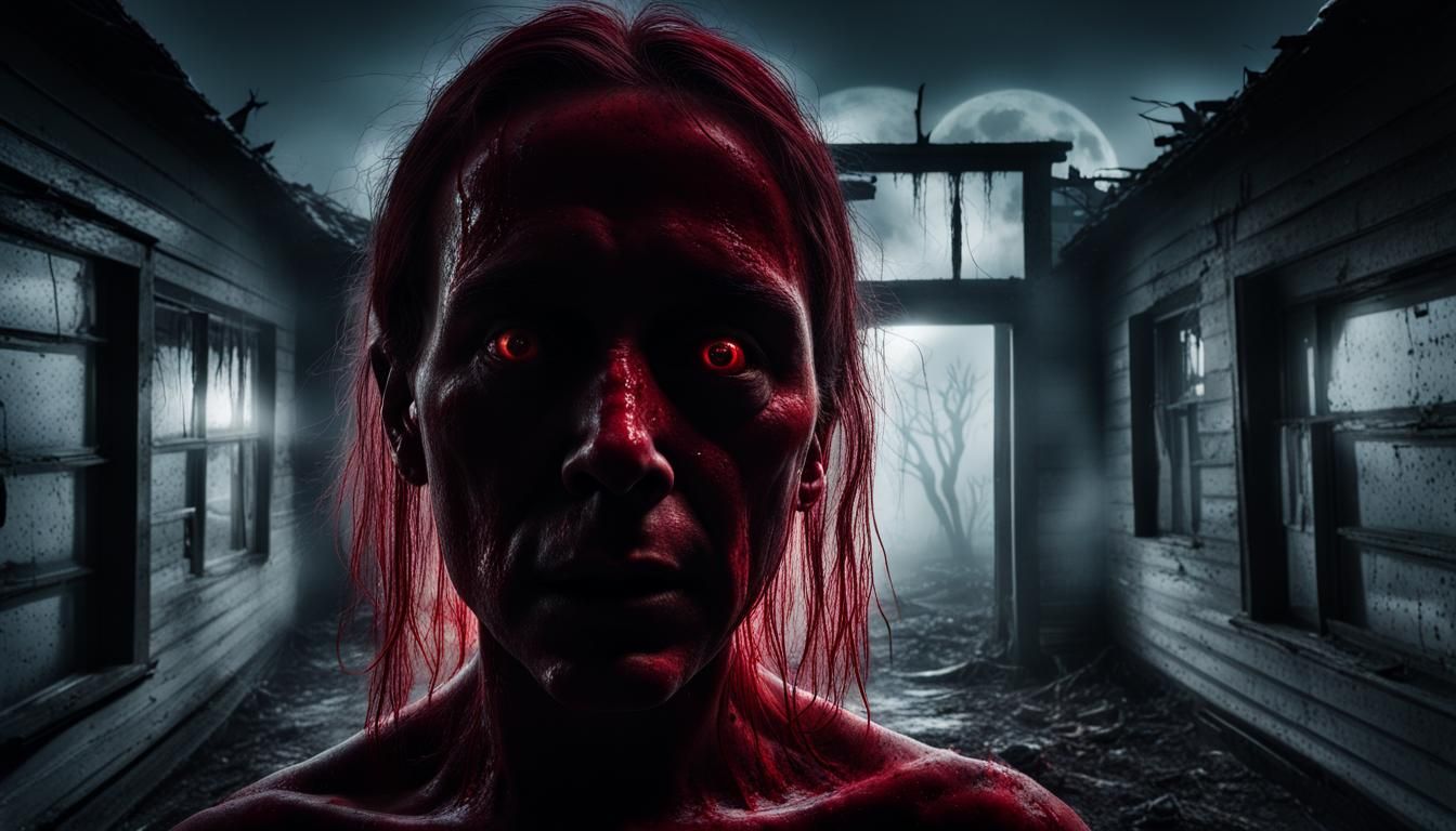 Terrifying Ethereal Specter in Haunted Village, Cinematic 8k