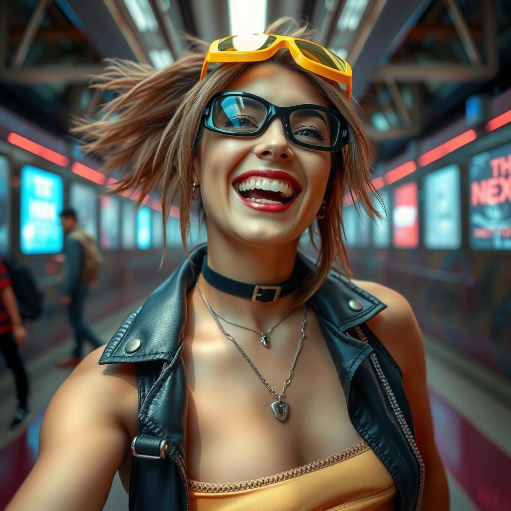 Futuristic Fashion Icon in Edgy, Avant-Garde Style