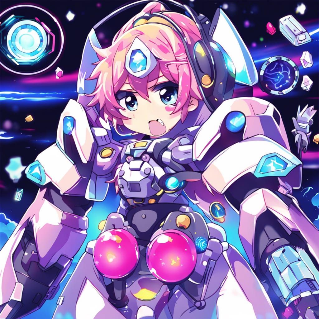 Mecha Warrior Born of Crystal Light Plays Pogs