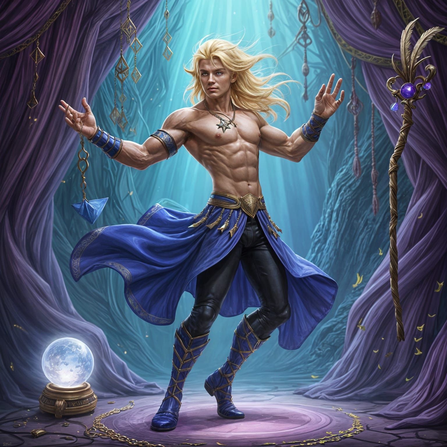 Mystical Dancer: A Blond Halfling Sorcerer