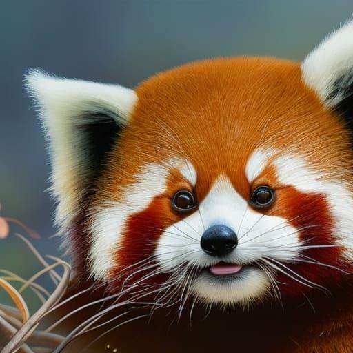 Adorable Red Panda Cub in Detailed 3D Rendering