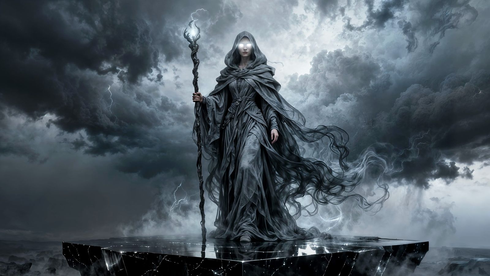 Mysterious Sorceress on Obsidian Plateau