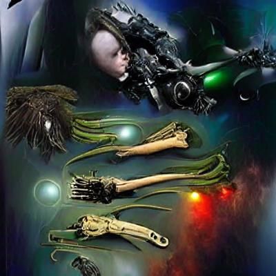 Alien Pilot Controls Futuristic Spacecraft