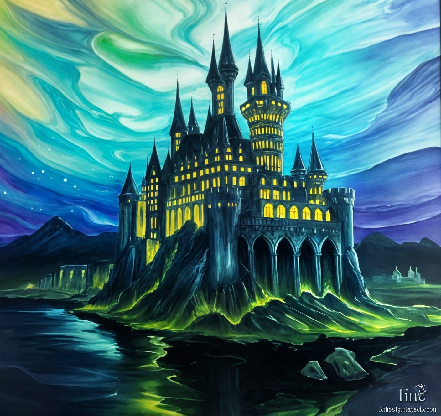 Magical Castle: Otherworldly Alcohol Ink Art