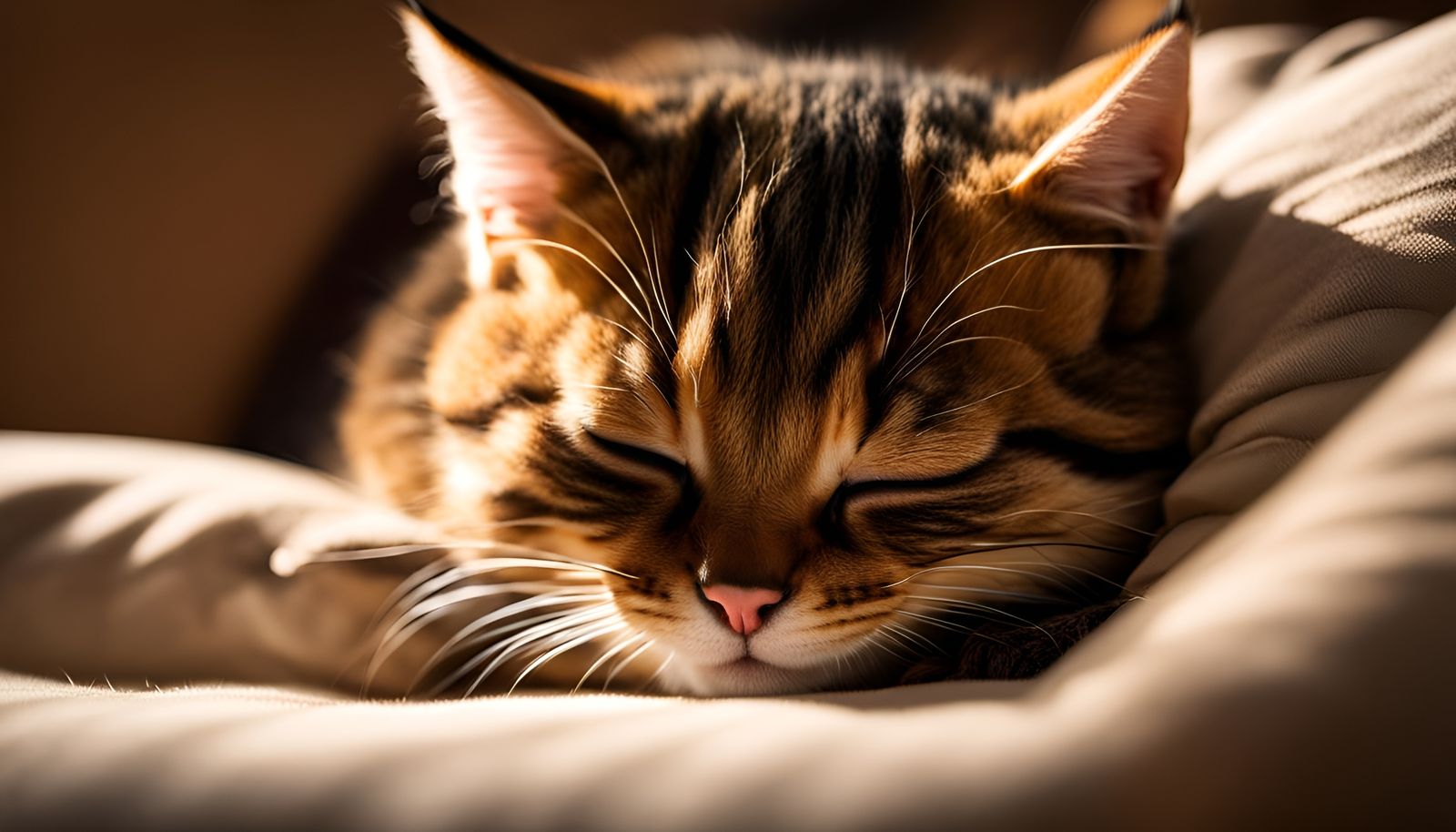 Adorable Kitty Asleep: Close-up 16K Photography