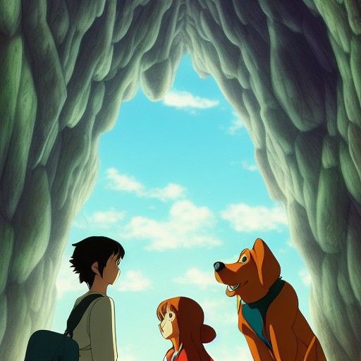 Scooby Doo in Studio Ghibli Anime Style