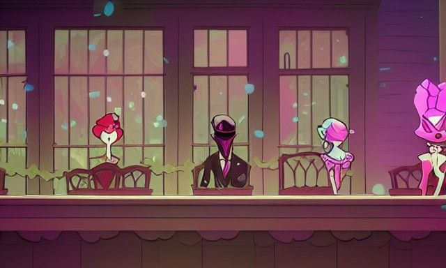 Morbid Masquerade Ball in Cel-Shaded Style