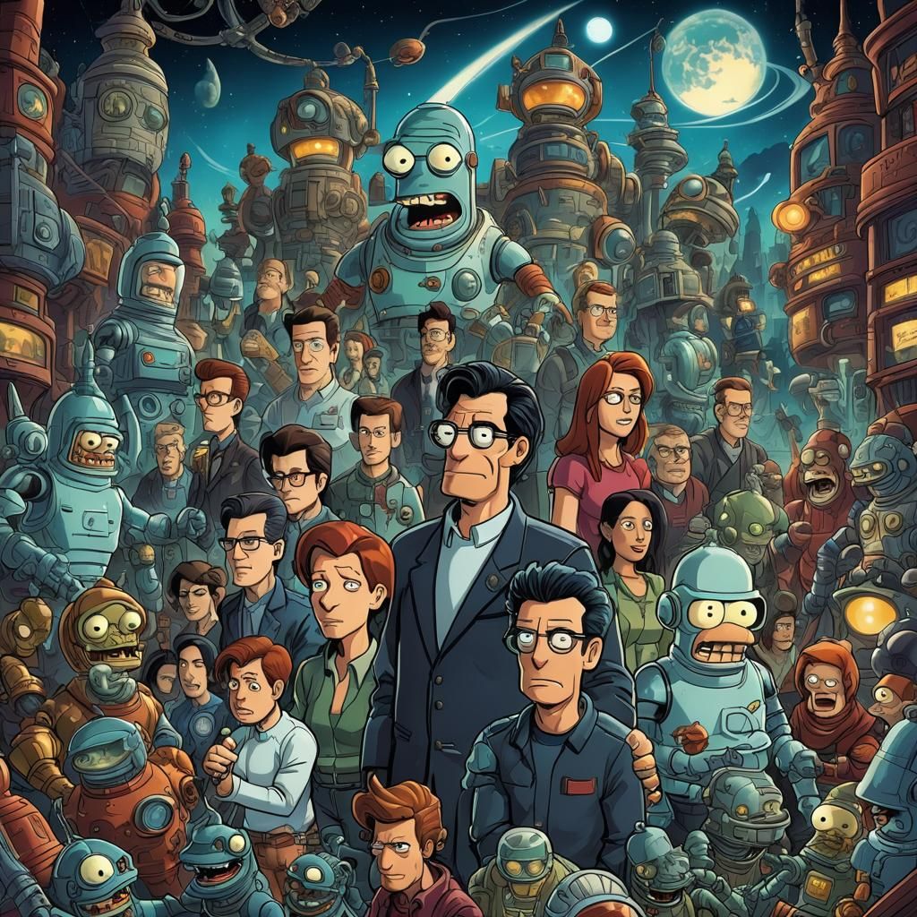 Futurama Comic Book Art in Vibrant Style