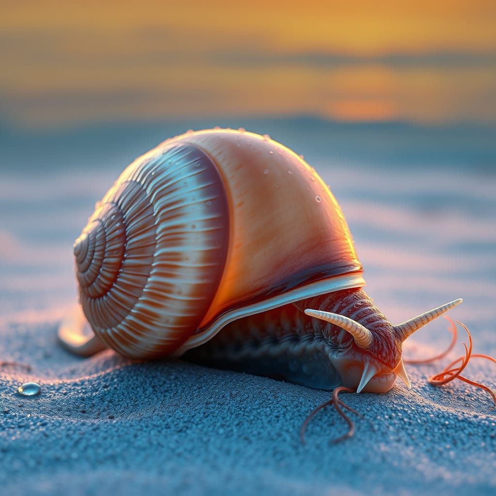 Majestic Sea Snail Portrait in Hyper-Realistic 8K Resolution
