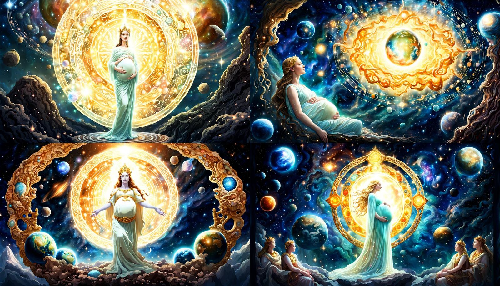 Pregnant Goddess Giving Birth to Universe