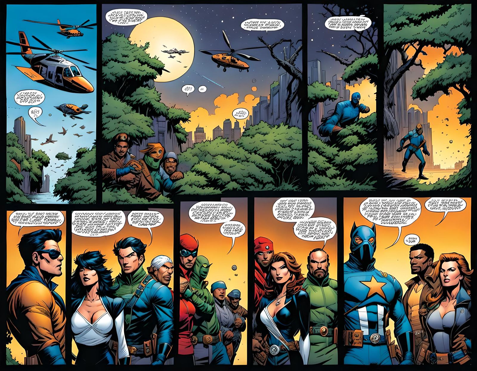 Animal Heroes Escape in Comic Book Art Style