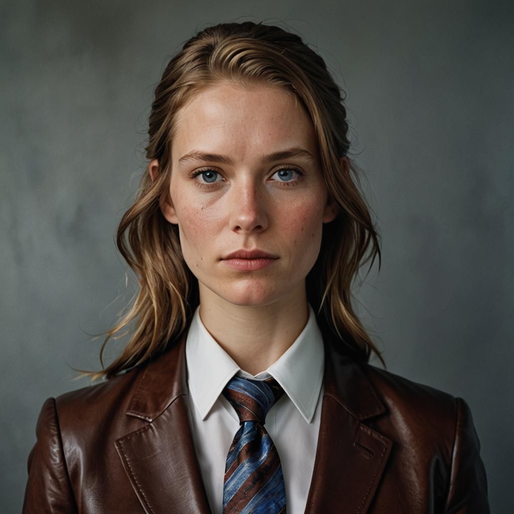 Icelandic Woman in Leather Suit: Professional Portrait
