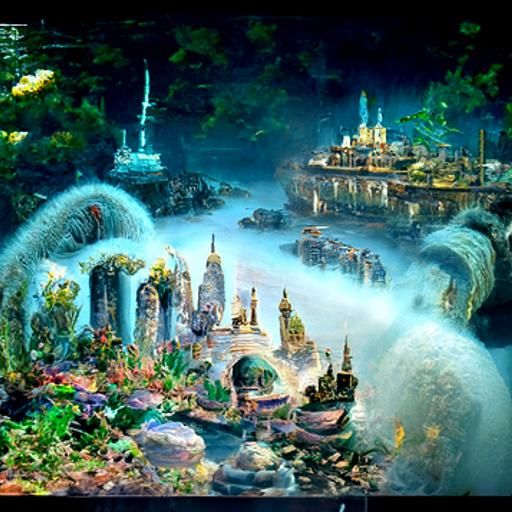 Ethereal Atlantis in Hyperdetailed Fantasy Style