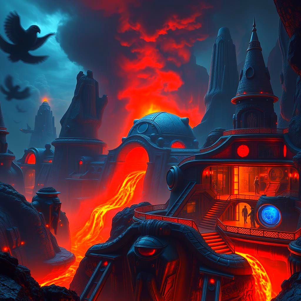 Fantastical Villain Lair: Volcano Fortress & Underwater Dome