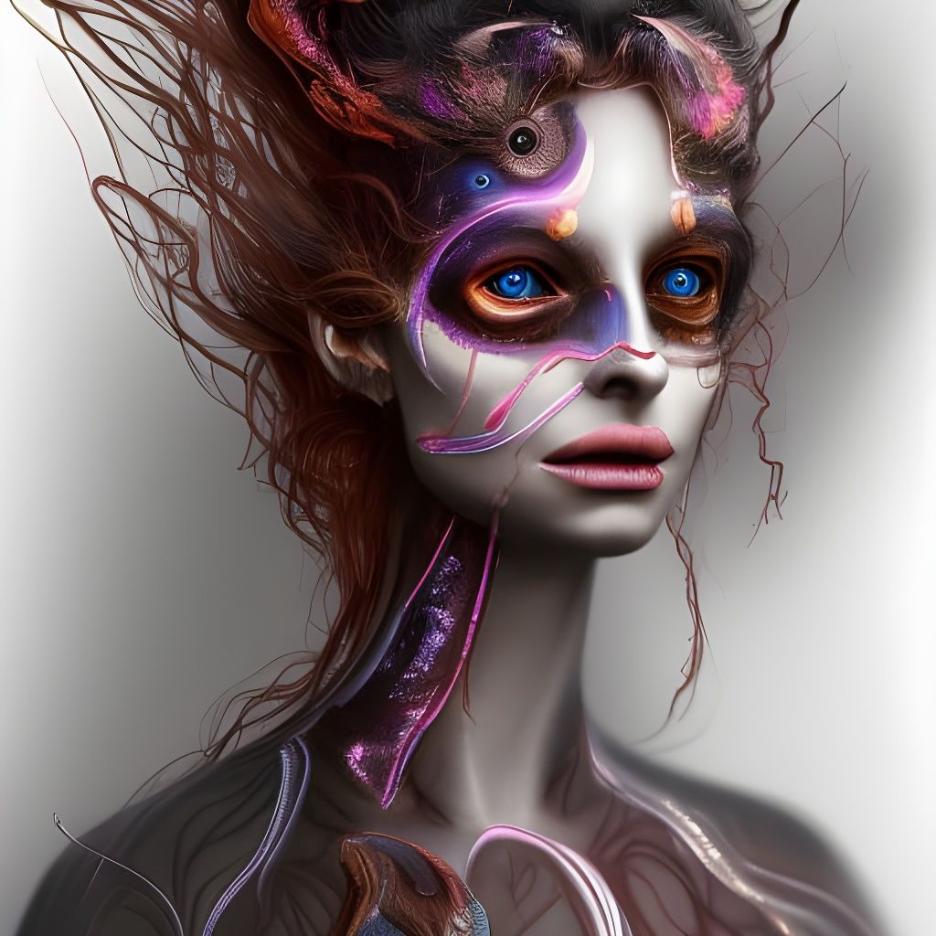 Ethereal Women with Dark Makeup in Sculpture Style