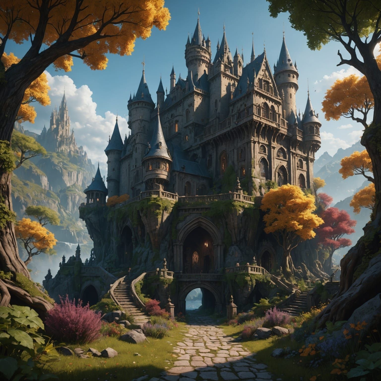 Fantastical Matte Painting in Deep Color