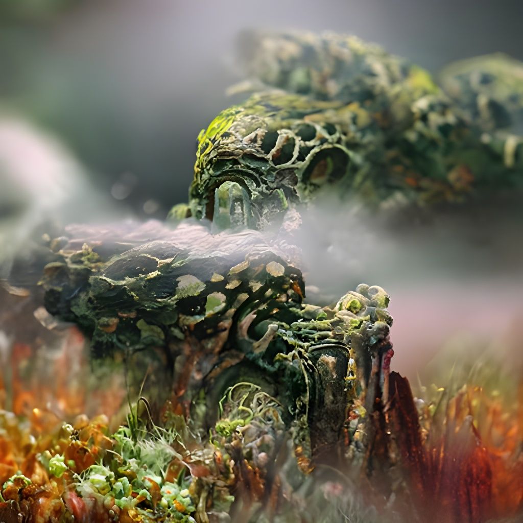 Ethereal Moss and Rock Landscape in Volumetric Lighting