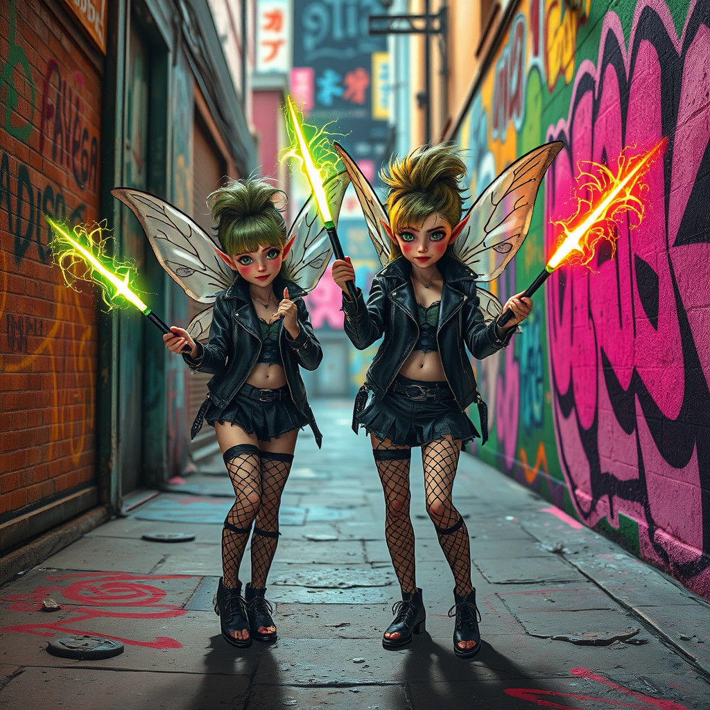 Punk Pixies Create Graffiti Art in Basquiat Style