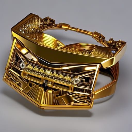 Futuristic Gold Jewelry Made with Computer Parts