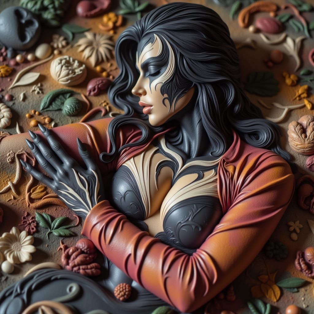 Savagela-Inspired Woman Relaxing on a Couch