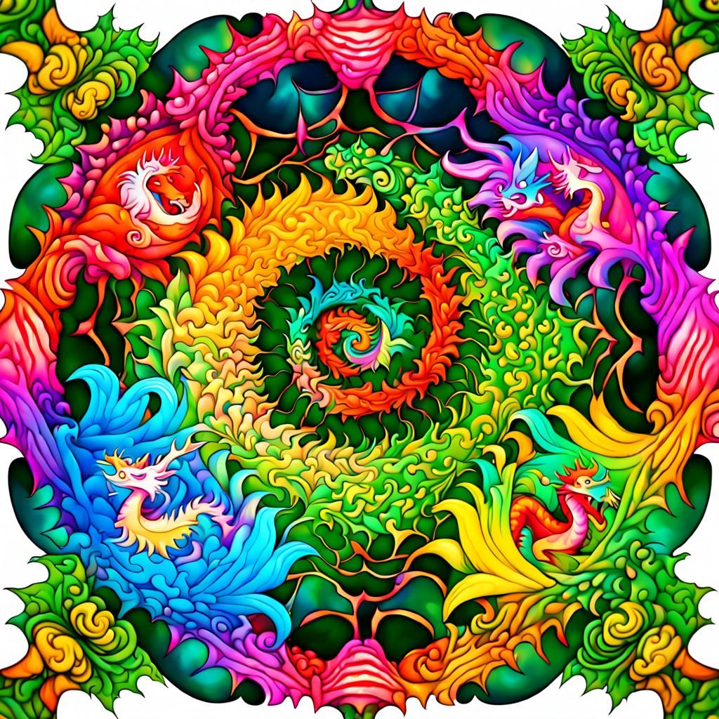 Kaleidoscope Garden with Dragon Color Gradients