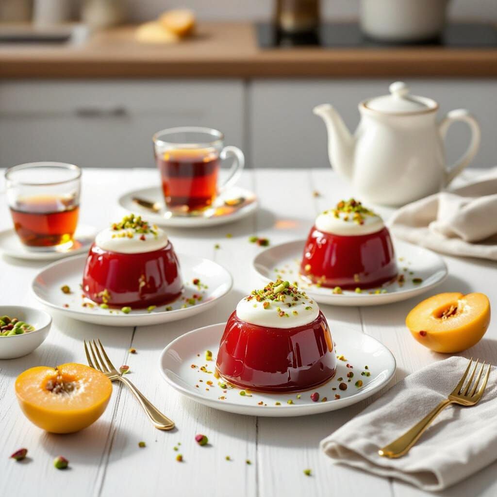 Realistic Quince Desserts Scene in Modern Kitchen