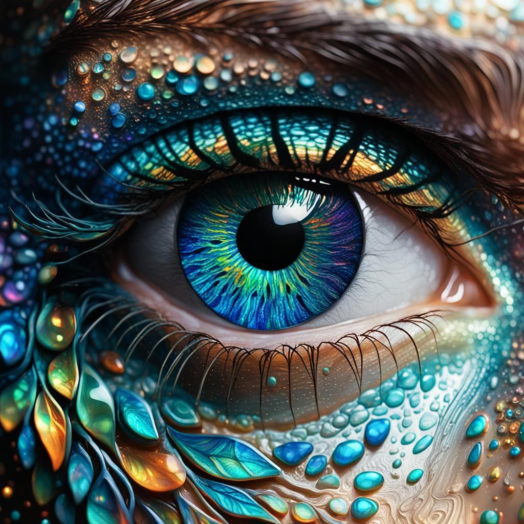 Luminous Beauty in Opalescent, Detailed CGI Artwork