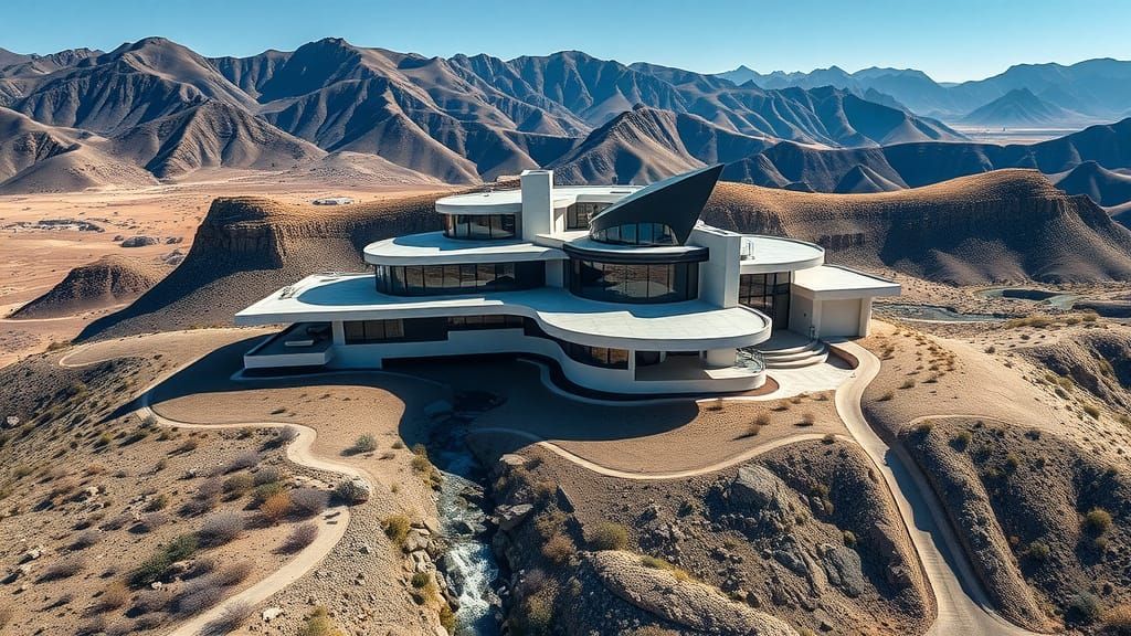 Ultra Modern Mountain Mansion with Cascading Stream