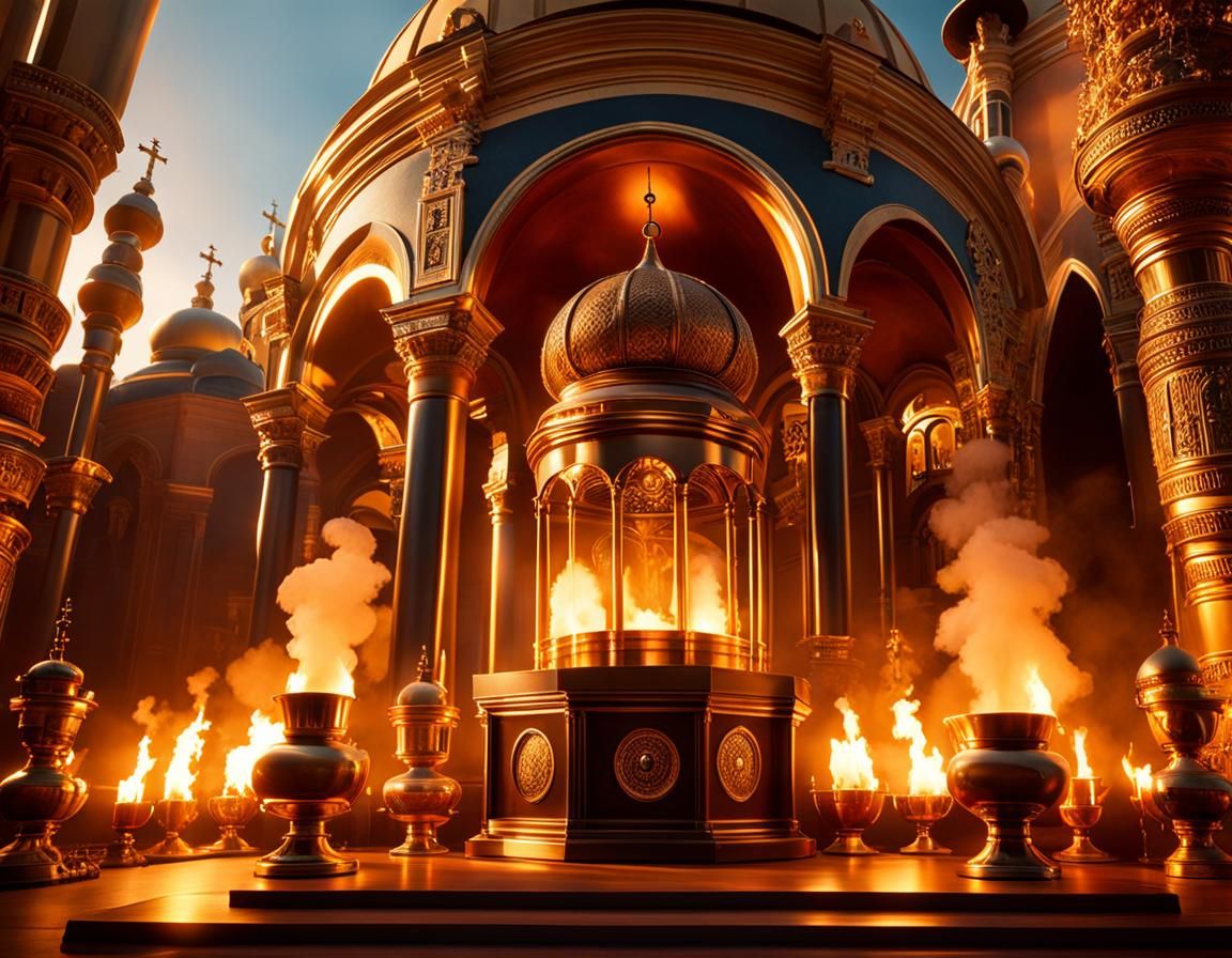 Maximalist Byzantine Church at Magic Hour